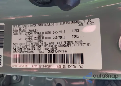 2023 Toyota Tacoma Trd Off Road from USA, damaged, VIN 3TMCZ5AN8PM565145